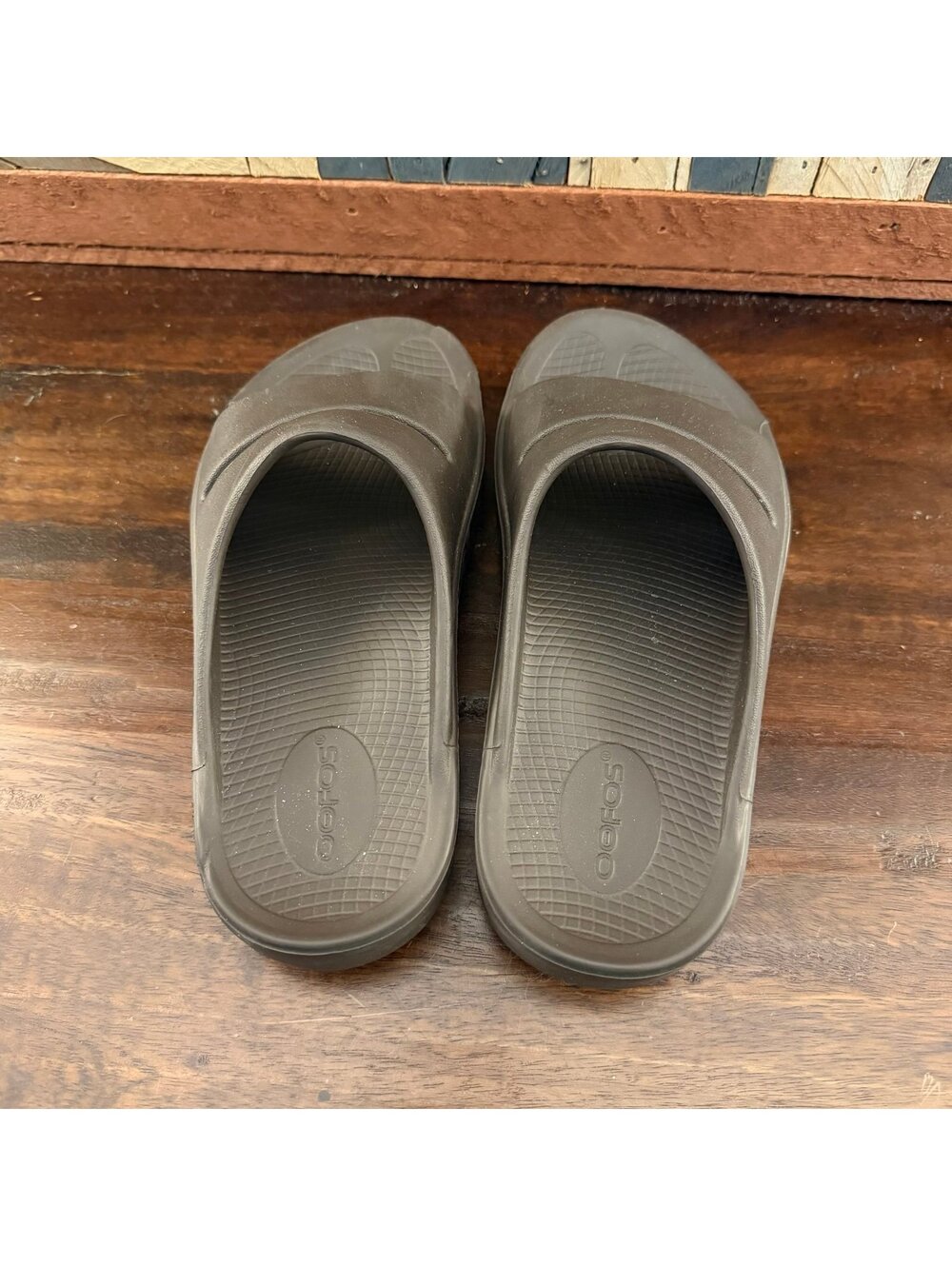 OOFOS OOahh Recovery Slide Sandals Mocha Brown Men's 5 / Women's 7 - Picture 4 of 6